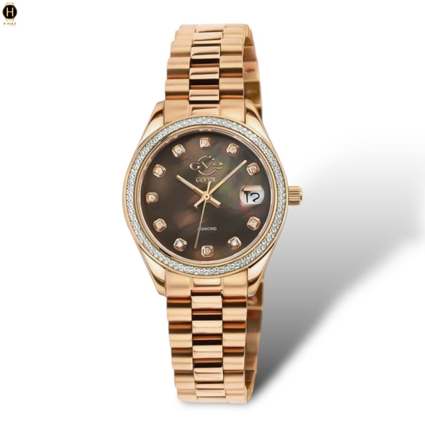 Đồng Hồ Nữ Gv2 By Gevril Quartz Turin Diamond 12420B