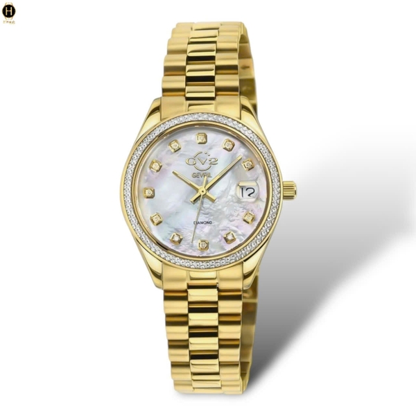 Đồng Hồ Nữ Gv2 By Gevril Quartz Turin Diamond 12422B