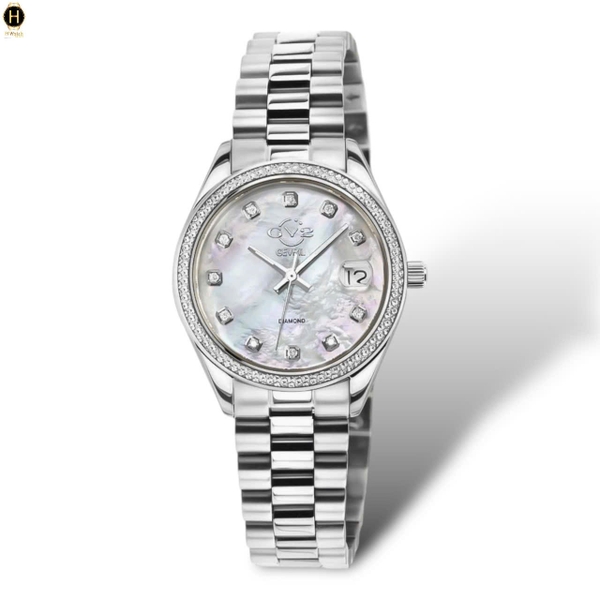 Đồng Hồ Nữ Gv2 By Gevril Quartz Turin Diamond 12425B