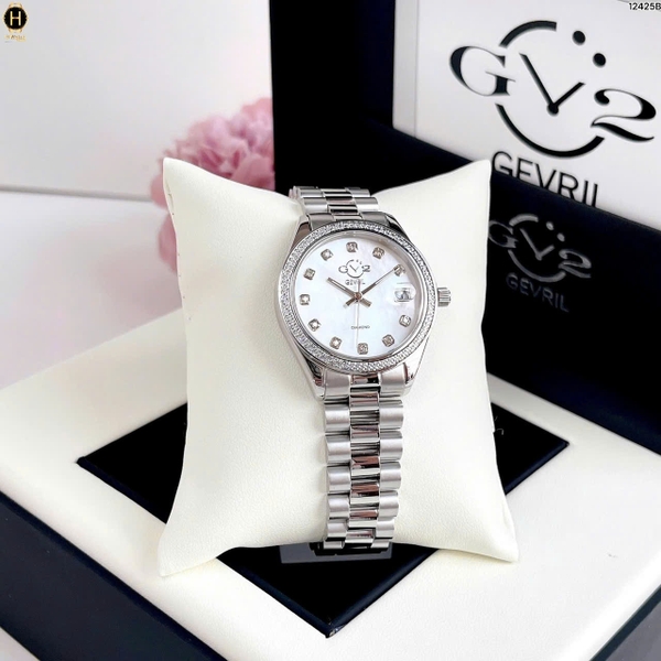 Đồng Hồ Nữ Gv2 By Gevril Quartz Turin Diamond 12425B