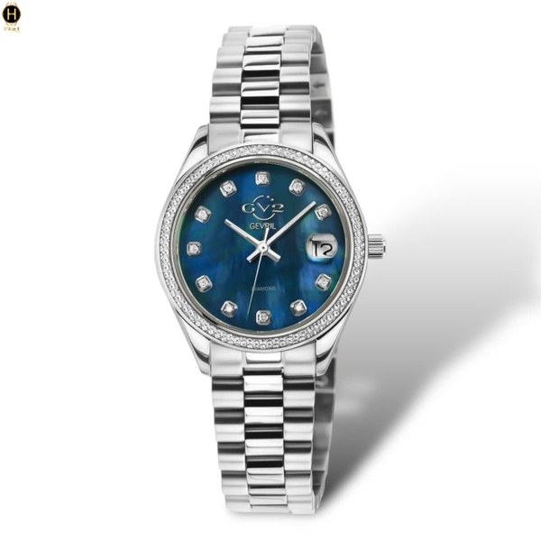 Đồng Hồ Nữ Gv2 By Gevril Quartz Turin Diamond 12429B