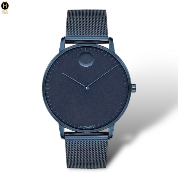Đồng Hồ Nam Movado Quartz Face Navy Ion-Plated 3640009 Dây Thép Lưới Xanh Navy Mặt Xanh