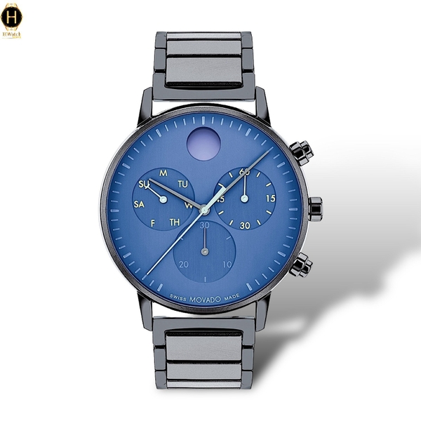 Đồng Hồ Nam Movado Quartz Chronograph Face 3640104 Dây Thép Mặt Xanh