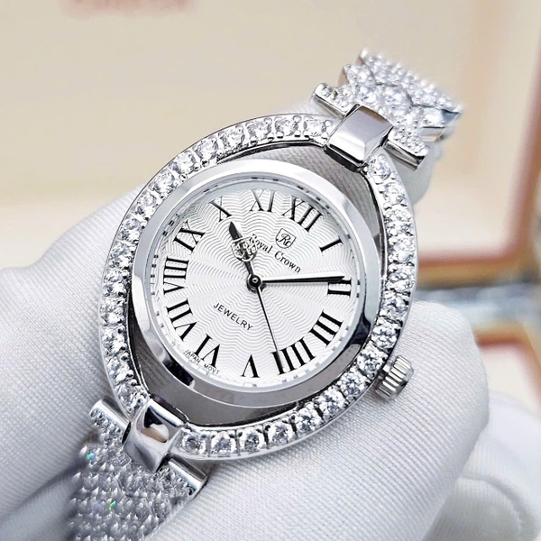 Royal Crowm Quartz 4610 Dây Sắt Đính Đá