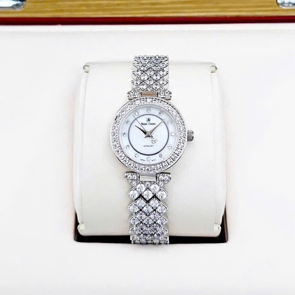 Đồng Hồ Nữ Royal Crown Quartz 4617 Thép Trắng