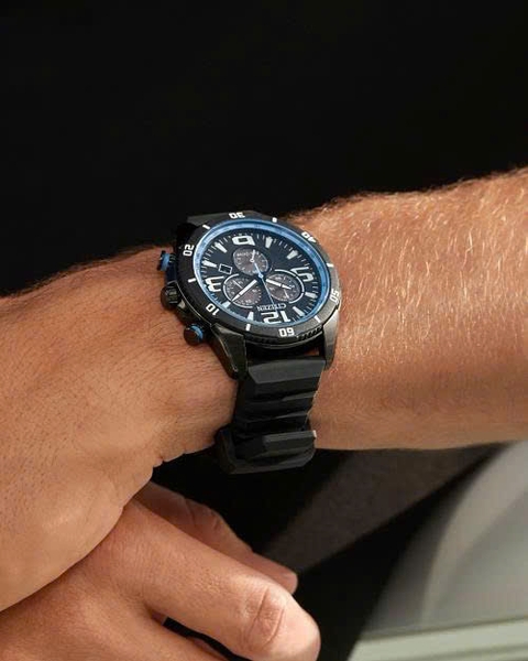 Đồng Hồ Nam Citizen Quartz Eco-Drive Chronograph Brycen Black AT2587-02E