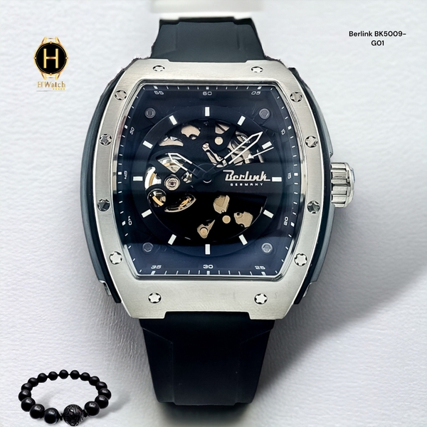 Đồng Hồ Nam Berlink Automatic BK5009-G01 Dây Casu Vỏ Trắng Limited Edition