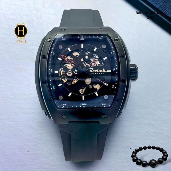 Đồng Hồ Nam Berlink Automatic BK5009-G02 Dây Casu Vỏ Đen Limited Edition