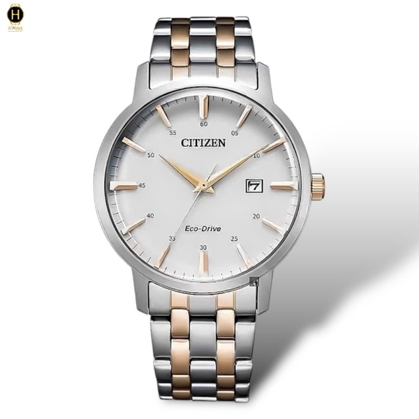 Đồng Hồ Nam Citizen Quartz Eco-Drive Demi Gold White Dial BM7466-81H