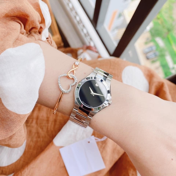 Đồng Hồ Nữ Movado Quartz Defio Black Dial Ladies 0607308 