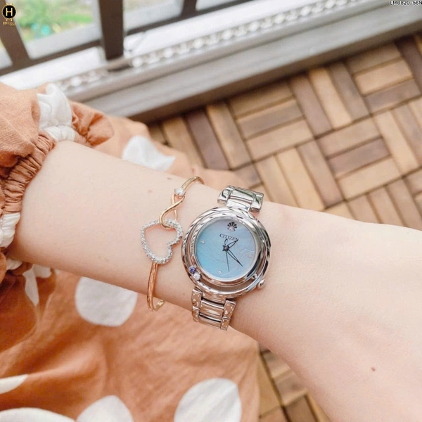 Đồng Hồ Nữ Citizen Quartz Eco-drive Disney Princess Ariel Diamond EM0820-56N
