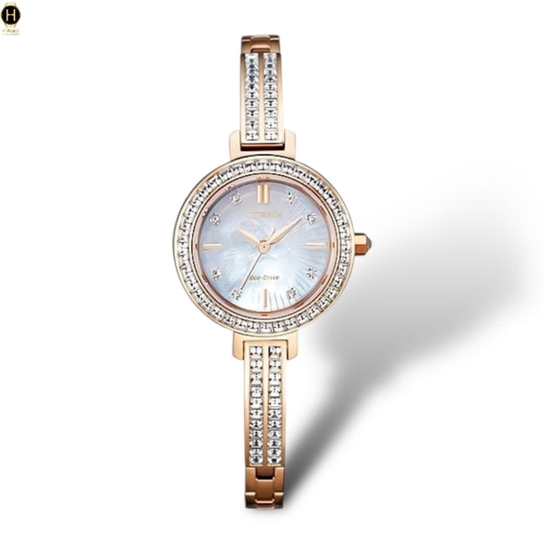 Đồng Hồ Nữ Citizen Quartz Eco-Drive Silhouette Crystal EM0863-53D