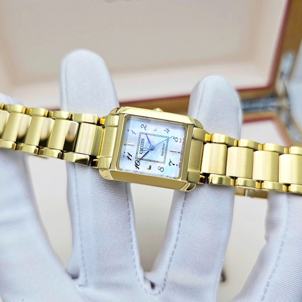Citizen Quartz Eco-Drive L Bianca Gold Tone Watch 21.5mm EW5602-81D