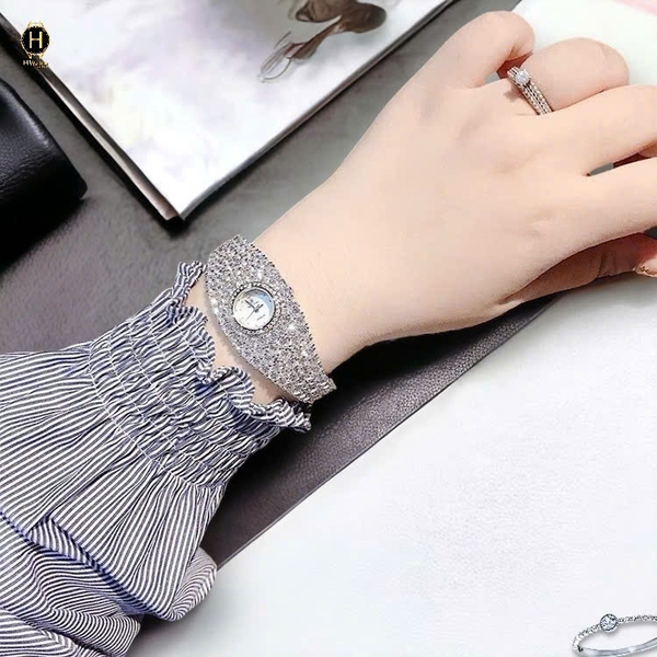 Đồng Hồ Nữ Royal Crown Quartz F8338 Thép Trắng