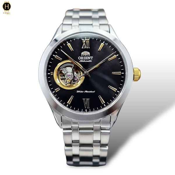 Đồng Hồ Nam Orient Automatic Golden Eye II FAG03002B0 ( SAG03002B0 ) ( TAG03002B0 ) Dây Thép Trắng Mặt Đen Kim Vàng