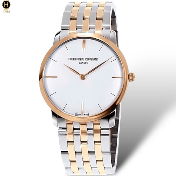 Đồng Hồ Nam Frederique Constant Quartz FC-200V5S32B Slimline Dây Thép Demi Mặt Trắng Sapphire