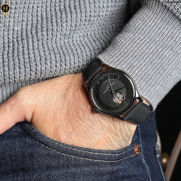 Đồng Hồ Nam Frederique Constant Automatic Heartbea FC-310MB5TB6 (FC310MB5TB6) Dây Da Mặt Đen Sapphire