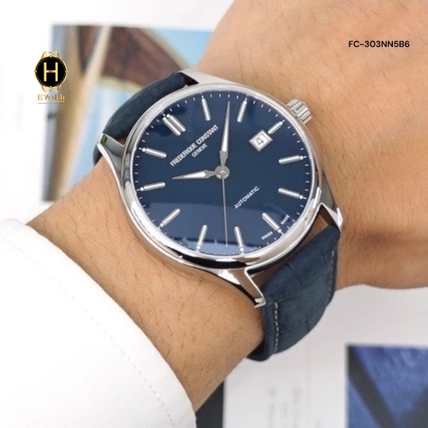 Đồng Hồ Nam FREDERIQUE CONSTANT Automatic FC-303NN5B6 CLASSICS INDEX Dây Da Xanh Mặt Xanh.