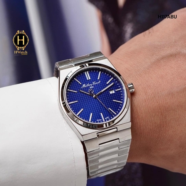 Đồng Hồ Nam Mathey Tissot Quartz  H117ABU PRX Dây Thép Mặt Xanh