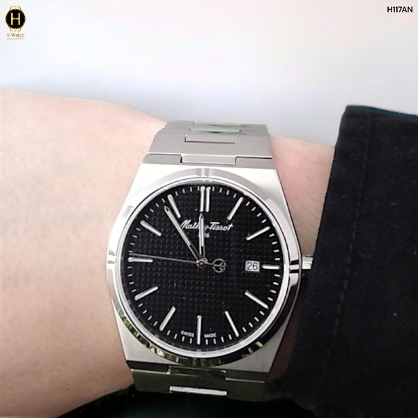 Đồng Hồ Nam Mathey Tissot Quartz H117AN Dây Thép Mặt Đen