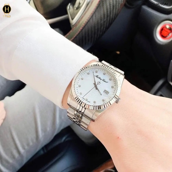 Đồng Hồ Nam Mathey Tissot Quartz H710AI Dây Thép Mặt Trắng