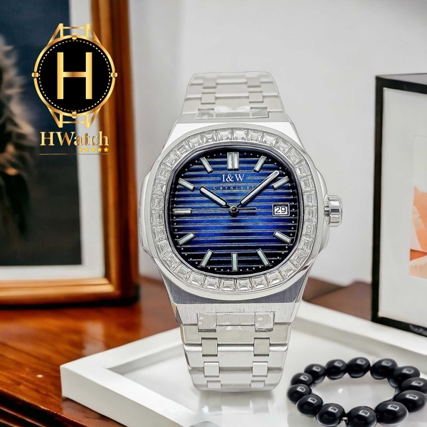 Đồng Hồ Nam I&W Carnival Automatic 721G1 Dây Thép Vỏ Trắng Mặt Xanh Sapphire