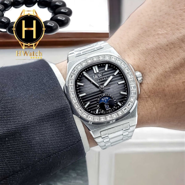 Đồng Hồ Nam I&W Carnival Automatic 735G3 Dây Thép Vỏ Trắng Mặt Xám Sapphire