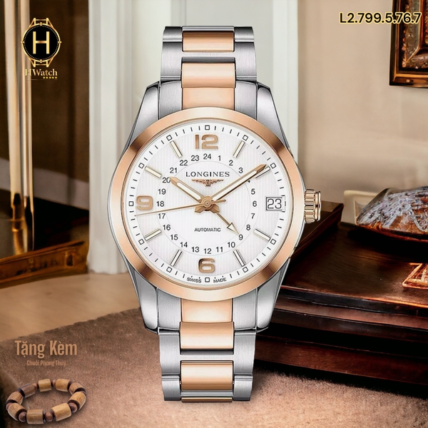 Đồng Hồ Nam Longines Automatic L2.799.5.76.7 ( L27995767 ) Conquest Automatic Classic Tone Demi Rose