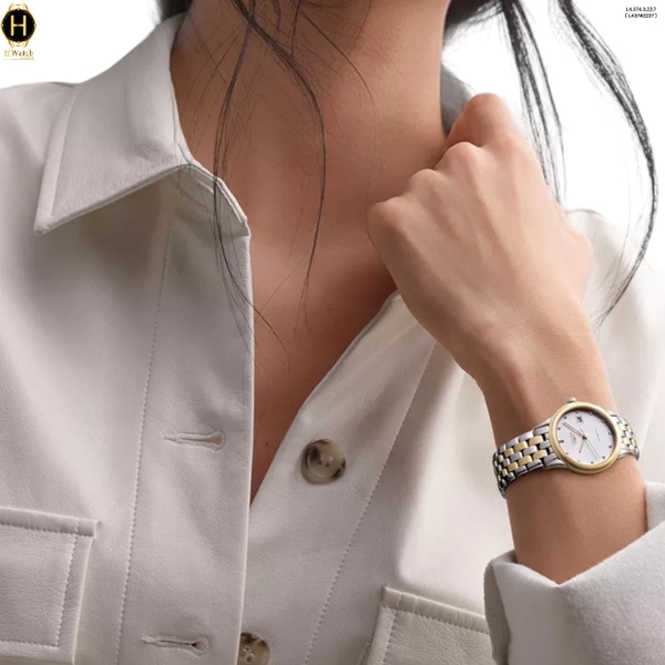 Đồng Hồ Nữ Longines Automatic Flagship L4.374.3.22.7 (L43743227) Dây Thép Demi Mặt Trắng Sapphire