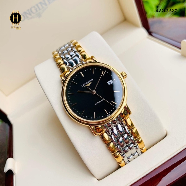 Đồng Hồ Nữ Longines Automatic L4.821.2.52.7 Dây Thép Demi Vàng Mặt Đen.
