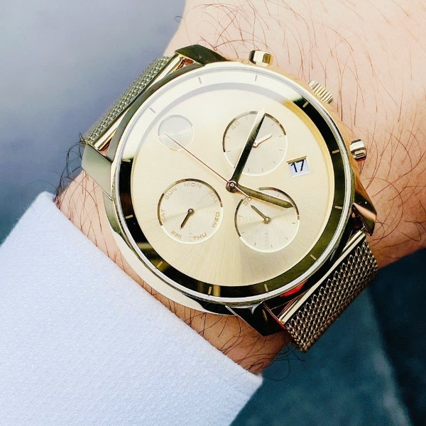 Đồng Hồ Nam Movado Quartz Bold Swiss Gold-Tone Chronograph 3600372