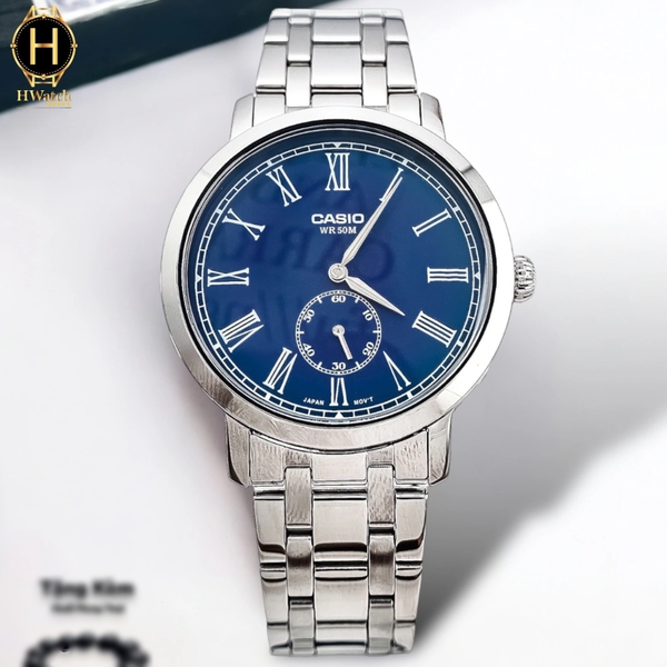 Đồng Hồ Nam Casio Quartz MTP-E150D-2BVDF Dây Sắt Mặt Xanh Dương