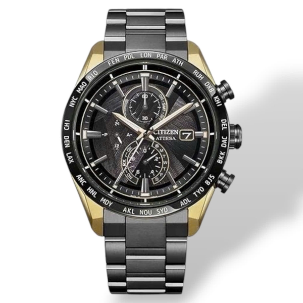 Đồng Hồ Nam Citizen Quartz Eco-Drive Light in Black Eco-Drive Radio-Controlled Limited AT8384-58E