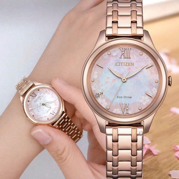 Đồng Hồ Nữ Citizen Quartz Eco-Drive Sakura Limited EM0508-98W