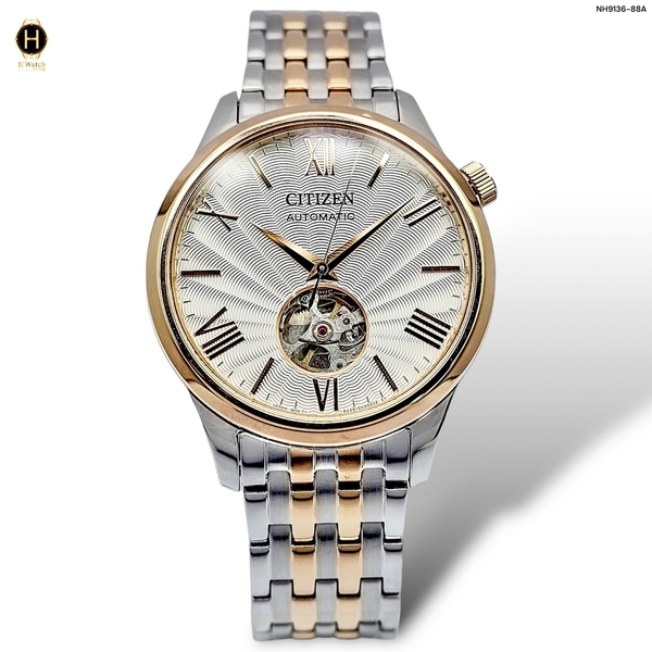 Đồng Hồ Nam Citizen Automatic Mechanical Open Heart Demi Gold NH9136-88A