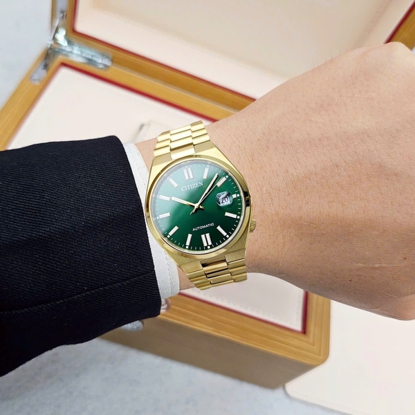 Đồng Hồ Nam Citizen Automatic Tsuyosa Mechanical Gold Green NJ0152-51X