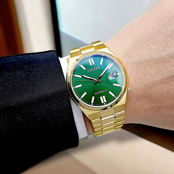 Đồng Hồ Nam Citizen Automatic Tsuyosa Mechanical Gold Green NJ0152-51X
