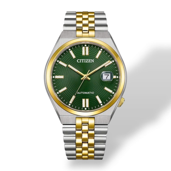 Đồng Hồ Nam Citizen Automatic Tsuyosa 60 Demi Gold Green NK0024-54X