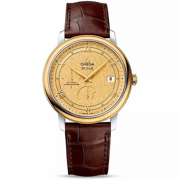 Đồng Hồ Nam Omega Automatic De Ville Prestige Chronometer 424.23.40.21.08.001 ( 42423402108001 ) Dây Da Mặt Vàng Sapphire.