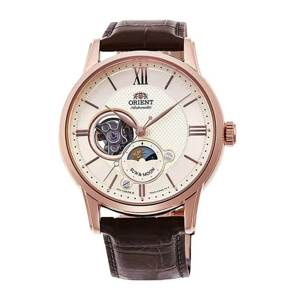 Đồng Hồ Nam Orient Automatic Sun And Moon 4  Open Heart Rose RA-AS0003S00B ( RA-AS0003S10B ) ( RN-AS0002J )