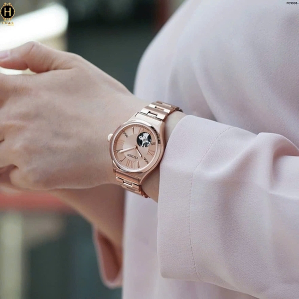 Đồng Hồ Nữ Citizen Automatic PC1003-58X Rose  Open Heart