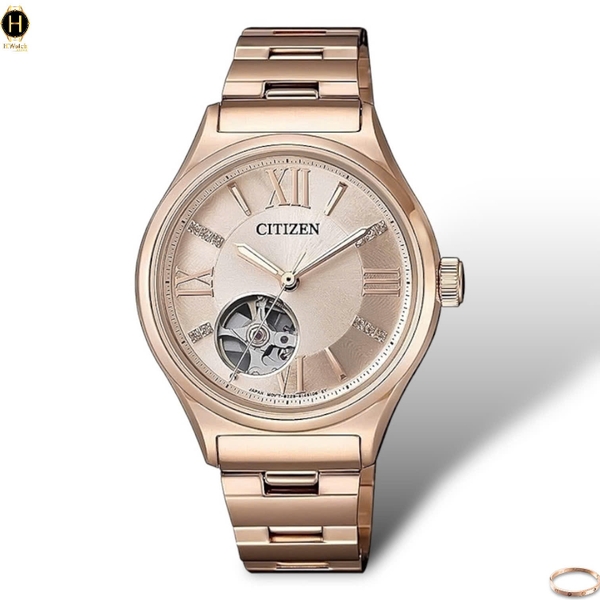 Đồng Hồ Nữ Citizen Automatic PC1003-58X Rose  Open Heart