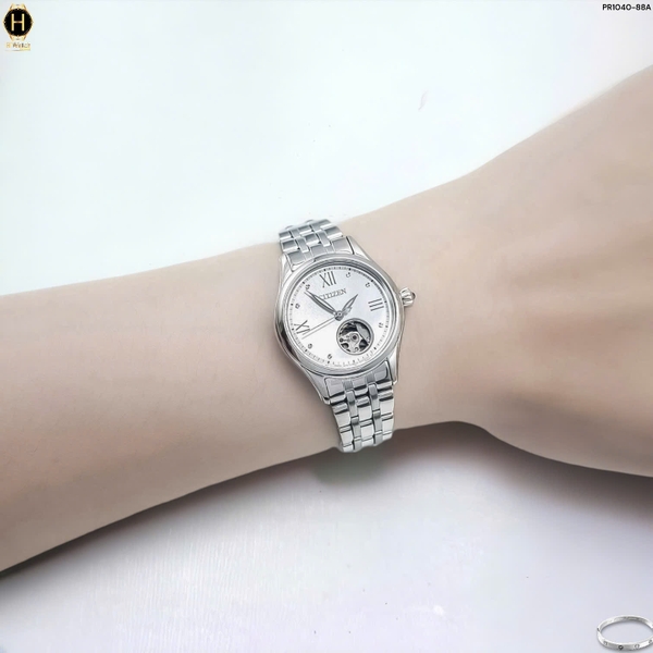 Đồng Hồ Nữ Citizen Automatic 28.5mm Open Heart PR1040-88A