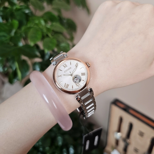 Đồng Hồ Nữ Citizen Automatic Open Heart Mechanical PR1054-67A