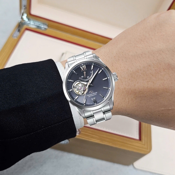Đồng Hồ Nam Orient Star Automatic Contemporary Semi Skeleton Blue Grey Limited Edition RE-AT0021L