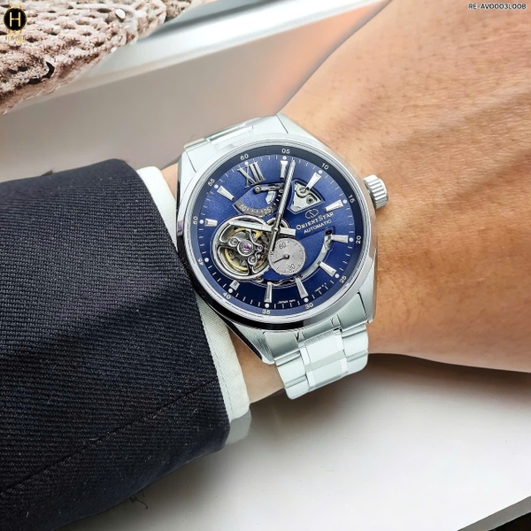Đồng Hồ Nam Orient Star Automatic Semi Skeleton Joker Blue RE-AV0003L00B ( RE-AV0003L) ( RE-AV0003L00Z )