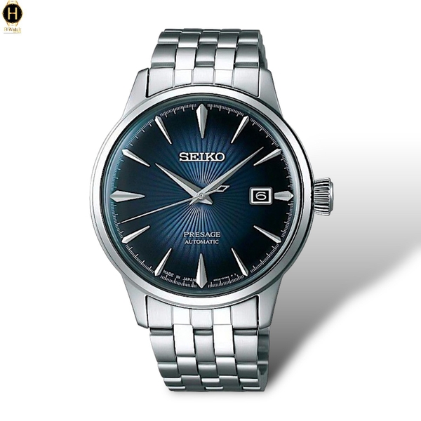Đồng Hồ Nam Seiko Automatic Presage Cocktail SARY123 Dây Thép Mặt Xanh