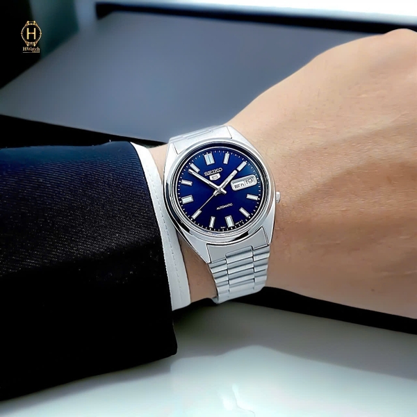 Đồng Hồ Nam Seiko Automatic SNXS77K1 Dây Thép Vỏ Trắng Mặt Xanh