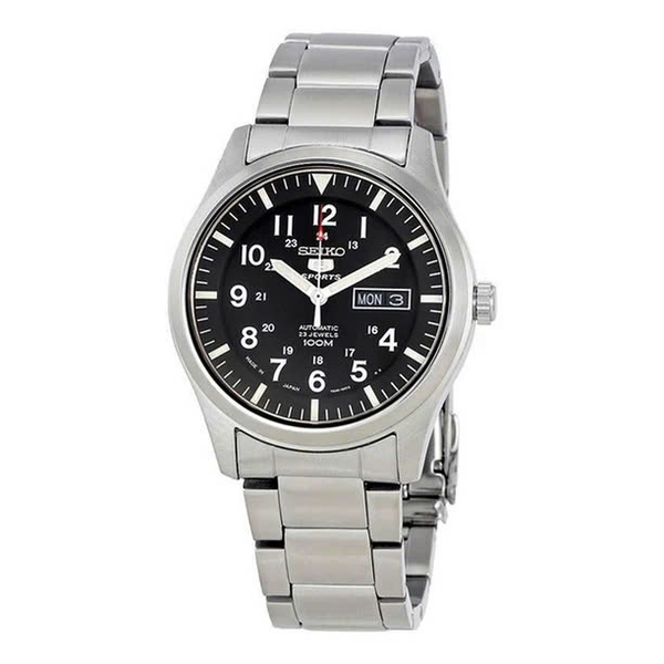 Đồng Hồ Nam Seiko 5 Automatic SNZG13J1 Sport Dây Thép Mặt Đen