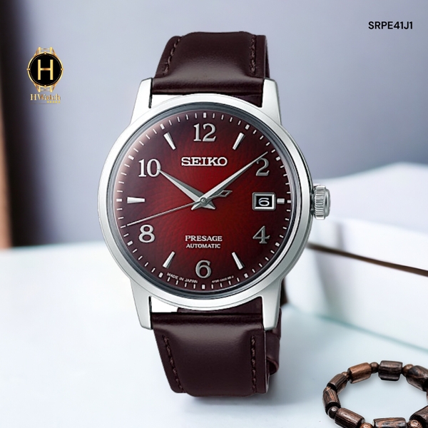 Đồng Hồ Nam Seiko Automatic SRPE41J1 Presagge Cocktail Red Dial